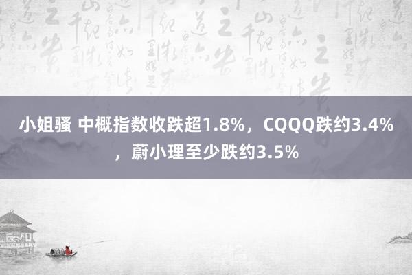 小姐骚 中概指数收跌超1.8%，CQQQ跌约3.4%，蔚小理至少跌约3.5%