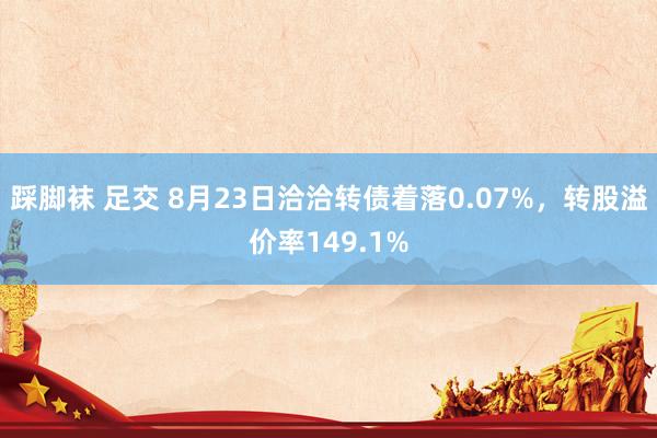 踩脚袜 足交 8月23日洽洽转债着落0.07%，转股溢价率149.1%