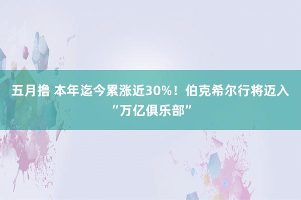 五月撸 本年迄今累涨近30%！伯克希尔行将迈入“万亿俱乐部”