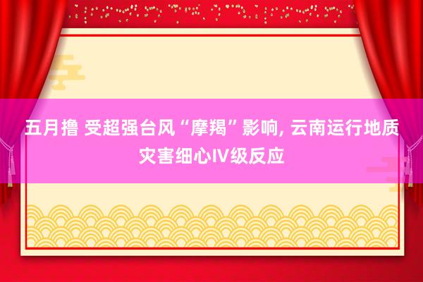 五月撸 受超强台风“摩羯”影响， 云南运行地质灾害细心Ⅳ级反应