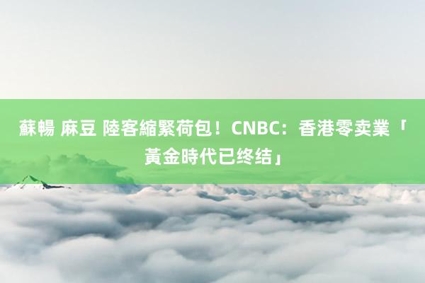 蘇暢 麻豆 陸客縮緊荷包！　CNBC：香港零卖業「黃金時代已终结」