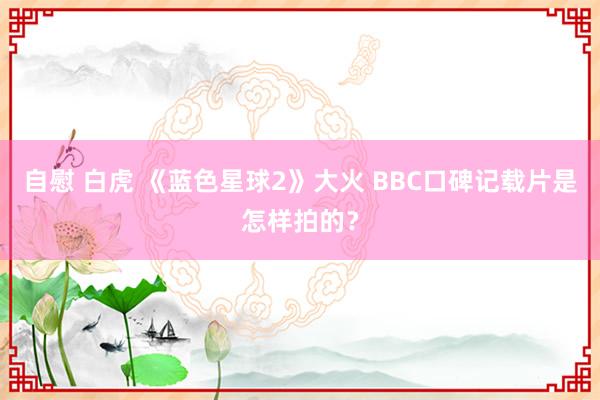 自慰 白虎 《蓝色星球2》大火 BBC口碑记载片是怎样拍的？